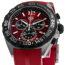 Load image into Gallery viewer, Tag Heuer Formula 1 Chronograph Red Dial Red Rubber Strap Watch for Men - CAZ101AN.FT8055