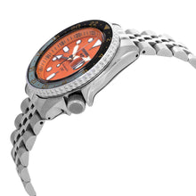 Load image into Gallery viewer, Seiko 5 Sports GMT Automatic Orange Dial Silver Steel Strap Watch For Men - SSK005K1