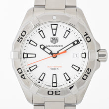 Load image into Gallery viewer, Tag Heuer Aquaracer Quartz White Dial Silver Steel Strap Watch for Men - WBD1111.BA0928