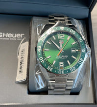 Load image into Gallery viewer, Tag Heuer Formula 1 Limited Edition Green Dial Silver Steel Strap Watch for Men - WAZ1017.BA0842