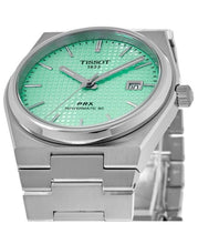 Load image into Gallery viewer, Tissot PRX Powermatic 80 Light Green Dial Silver Steel Strap Watch for Men - T137.207.11.091.01