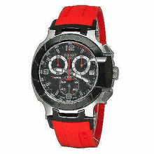 Load image into Gallery viewer, Tissot T Race Chronograph Black Dial Red Rubber Strap Watch for Men - T048.417.27.057.01