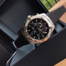 Load image into Gallery viewer, Tag Heuer Aquaracer Chronograph Black Dial Black Rubber Strap Watch for Men - CAY1110.FT6041