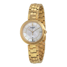 Load image into Gallery viewer, Tissot Flamingo Mother of Pearl White Dial Gold Steel Strap Watch For Women - T094.210.33.111.00