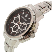 Load image into Gallery viewer, Maserati Successo Chronograph Black Dial Silver Steel Strap Watch For Men - R8873621009