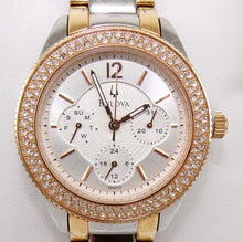 Load image into Gallery viewer, Bulova Crystal Collection Silver Dial Two Tone Steel Strap Watch for Women - 98N100