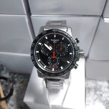 Load image into Gallery viewer, Tissot Supersport Chrono Black Dial Silver Steel Strap Watch For Men - T125.617.11.051.00