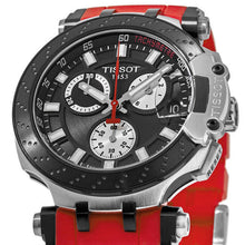 Load image into Gallery viewer, Tissot T Race Chronograph Black Dial Red Silicone Strap Watch For Men - T115.417.27.051.00