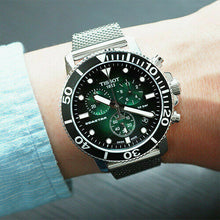 Load image into Gallery viewer, Tissot Seastar 1000 Chronograph Green Dial Silver Mesh Bracelet Watch For Men - T120.417.11.091.00