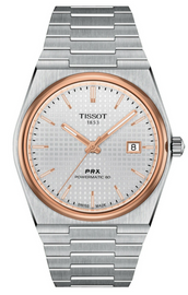 Tissot PRX Powermatic 80 Silver Dial Silver Steel Strap Watch For Men - T1374072203100