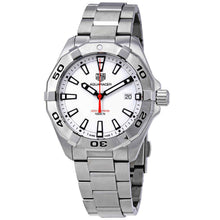 Load image into Gallery viewer, Tag Heuer Aquaracer Quartz White Dial Silver Steel Strap Watch for Men - WBD1111.BA0928