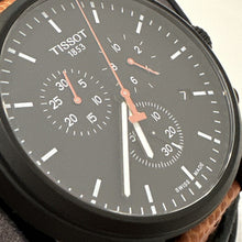 Load image into Gallery viewer, Tissot Chrono XL NBA Special Edition Black Dial Brown Leather Strap Watch for Men - T116.617.36.051.12