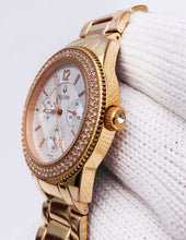 Load image into Gallery viewer, Bulova Crystal Silver Dial Rose Gold Steel Strap Watch for Women - 97N101