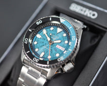 Load image into Gallery viewer, Seiko 5 Sports SKX Skeleton Green Dial Silver Steel Strap Watch For Men - SRPJ45K1