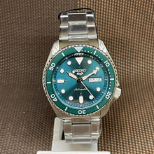 Load image into Gallery viewer, Seiko 5 Sports Automatic Green Dial Silver Steel Strap Watch For Men - SRPD61K1