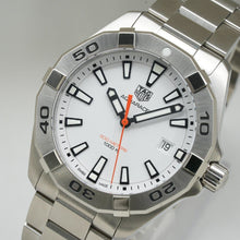 Load image into Gallery viewer, Tag Heuer Aquaracer Quartz White Dial Silver Steel Strap Watch for Men - WBD1111.BA0928
