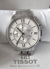 Load image into Gallery viewer, Tissot Chemin des Tourelles Automatic Chronograph White Dial Silver Steel Strap Watch for Men - T099.427.11.038.00