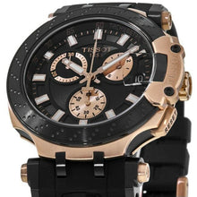 Load image into Gallery viewer, Tissot T Race Chronograph Black Dial Black Silicone Strap Watch For Men - T115.417.37.051.00