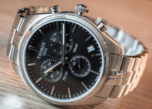 Load image into Gallery viewer, Tissot T Classic PR 100 Chronograph Black Dial Silver Steel Strap Watch for Men - T101.417.11.051.00