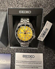 Load image into Gallery viewer, Seiko 5 Sport SKX GMT US Special Creation Automatic Yellow Dial Silver Steel Strap Watch for Men - SSK017K1