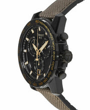 Load image into Gallery viewer, Tissot Supersport Chrono Black Dial Beige Nylon Strap Watch For Men - T125.617.37.051.01