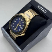 Load image into Gallery viewer, Seiko 5 Sports US Special Edition Automatic Blue Dial Gold Steel Strap Watch For Men - SRPK20