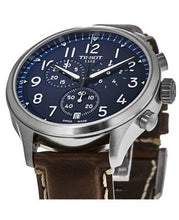 Load image into Gallery viewer, Tissot Chrono XL Vintage Blue Dial Brown Leather Strap Watch For Men - T116.617.16.042.00