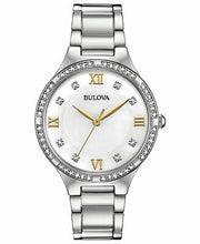 Load image into Gallery viewer, Bulova Crystal Collection Mother of Pearl Dial Silver Steel Strap Watch for Women - 96L263