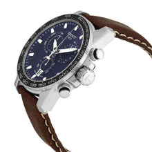 Load image into Gallery viewer, Tissot Supersport Chrono Blue Dial Brown Leather Strap Watch For Men - T125.617.16.041.00