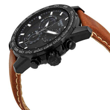 Load image into Gallery viewer, Tissot Supersport Chrono Black Dial Brown Leather Strap Watch for Men - T125.617.36.051.01