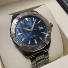 Load image into Gallery viewer, Tag Heuer Aquaracer Automatic Blue Dial Silver Steel Strap Watch for Men - WAY2112.BA0928