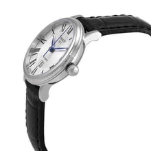 Load image into Gallery viewer, Tissot Carson Premium Automatic Lady Silver Dial Black Leather Strap Watch for Women - T122.207.16.033.00