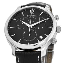 Load image into Gallery viewer, Tissot T Classic Tradition Chronograph Black Dial Black Leather Strap Watch For Men - T063.617.16.057.00