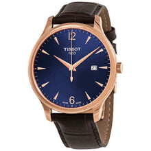 Load image into Gallery viewer, Tissot T Classic Tradition Blue Dial Brown Leather Strap Watch For Men - T063.610.36.047.00