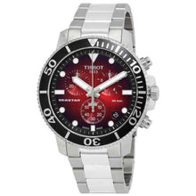 Load image into Gallery viewer, Tissot Seastar 1000 Chronograph Red Dial Silver Steel Strap Watch For Men - T120.417.11.421.00