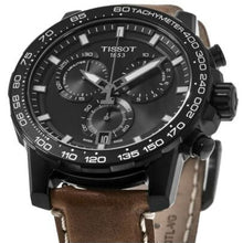 Load image into Gallery viewer, Tissot Supersport Chrono Black Dial Brown Leather Strap Watch for Men - T125.617.36.051.01