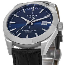 Load image into Gallery viewer, Tissot Gentleman Powermatic 80 Silicium Blue Dial Black Leather Strap Watch For Men - T127.407.16.041.01