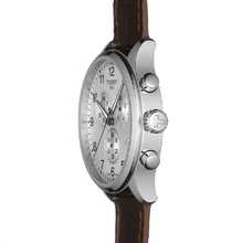 Load image into Gallery viewer, Tissot T Sport Chrono XL Classic Silver Dial Brown Leather Strap Watch For Men - T116.617.16.037.00