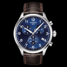 Load image into Gallery viewer, Tissot Chrono XL Classic Blue Dial Brown Leather Strap Watch For Men - T116.617.16.047.00