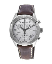 Load image into Gallery viewer, Tissot PR 100 Sport Quartz Chronograph Silver Dial Brown Leather Strap Watch For Men - T101.617.16.031.00
