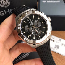 Load image into Gallery viewer, Tag Heuer Aquaracer Chronograph Black Dial Black Rubber Strap Watch for Men - CAY1110.FT6041