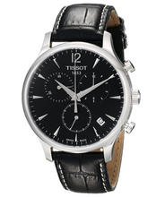 Load image into Gallery viewer, Tissot Tradition Chronograph Black Dial Black Leather Strap Watch For Men - T0636171605700