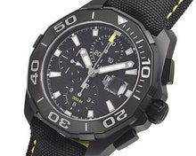 Load image into Gallery viewer, Tag Heuer Aquaracer Chronograph PVD Black Dial Black Nylon Strap Watch for Men - CAY218A.FC6361