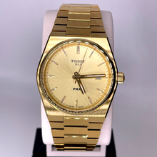 Load image into Gallery viewer, Tissot PRX Champagne Yellow Gold Dial Gold Steel Strap Watch for Men - T137.410.33.021.00