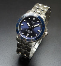 Load image into Gallery viewer, Tissot T Sport Seastar 1000 Powermatic Silicium Blue Dial Silver Steel Strap Watch For Men - T120.407.11.041.01