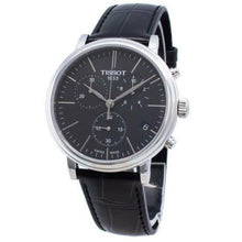 Load image into Gallery viewer, Tissot Carson Premium Chronograph Black Dial Black Leather Strap Watch For Men - T122.417.16.051.00