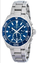 Load image into Gallery viewer, Tag Heuer Aquaracer Blue Dial SIlver Steel Strap Watch for Men - CAY111B.BA0927