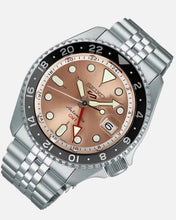 Load image into Gallery viewer, Seiko 5 Sports GMT Thong Sia Limited Edition Brown Dial Silver Steel Strap Watch for Men - SSK043K1