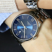 Load image into Gallery viewer, Tissot Chemin Des Tourelles Powermatic 80 Blue Dial Silver Steel Strap Watch for Men - T099.407.11.048.00