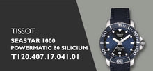 Load image into Gallery viewer, Tissot Seastar 1000 Powermatic 80 Silicium Blue Dial Blue Nylon Strap Watch For Men - T120.407.17.041.01